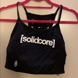 Black longline crop tank